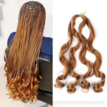 Hot sell  Synthetic deep hair bulk crochet curl  braids 150g spiral curly hair french curl synthetic wavy braiding hair